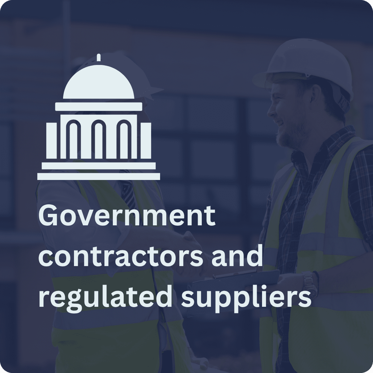 Government contractors and regulated suppliers